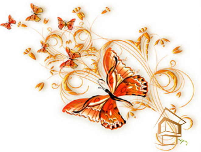 Натяжной потолок с фотопечатью Бабочки 001 - -