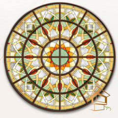 Натяжной потолок с фотопечатью Витражи 011