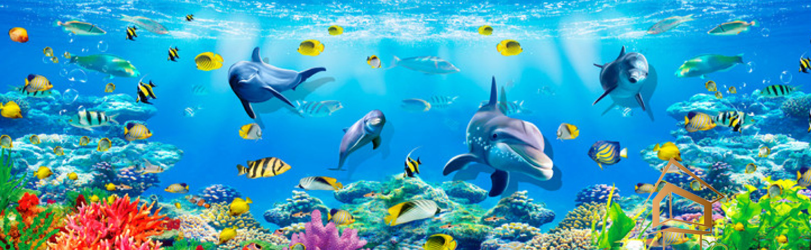 Натяжной потолок с фотопечатью Подводный мир 021 -  -