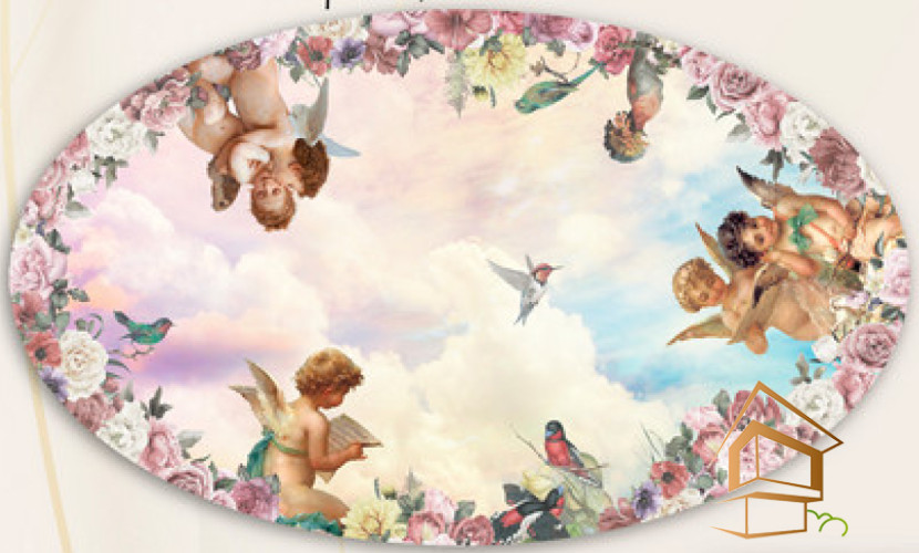 Натяжной потолок с фотопечатью Фрески, ангелы 026 -  - 