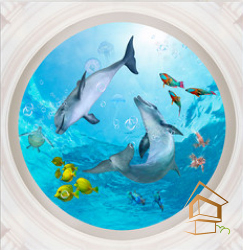 Натяжной потолок с фотопечатью Подводный мир 022 -  - 