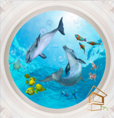 Натяжной потолок с фотопечатью Подводный мир 022