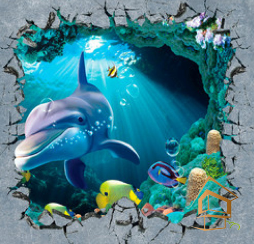 Натяжной потолок с фотопечатью Подводный мир 023 -  -