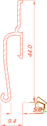 Профиль для натяжных потолков Flexy EURO 02 теневой, не крашенный 2.0 м