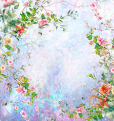 Натяжной потолок с фотопечатью Ботаника 001