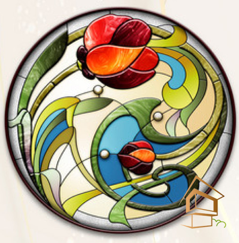 Натяжной потолок с фотопечатью Витражи 014 - -