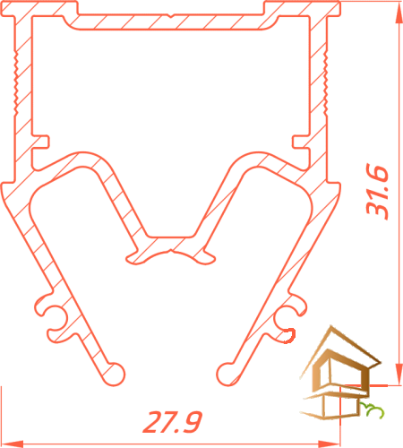 Профиль для натяжных потолков Flexy EURO 04 разделительный, теневой черный муар 2 м
