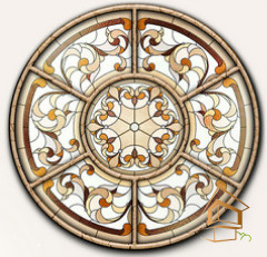 Натяжной потолок с фотопечатью Витражи 015