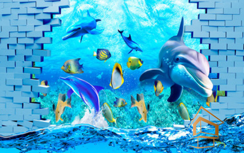 Натяжной потолок с фотопечатью Подводный мир 025 - -