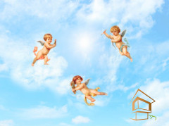 Натяжной потолок с фотопечатью Фрески, ангелы 031