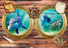 Натяжной потолок с фотопечатью Подводный мир 027