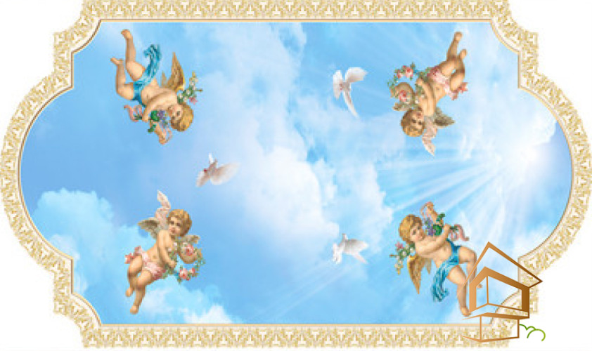 Натяжной потолок с фотопечатью Фрески, ангелы 032 -  - 