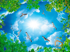 Натяжной потолок с фотопечатью Небо и объекты 069