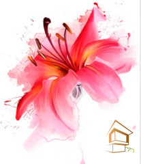 Натяжной потолок с фотопечатью Цветы 139