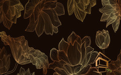 Натяжной потолок с фотопечатью Цветы 349