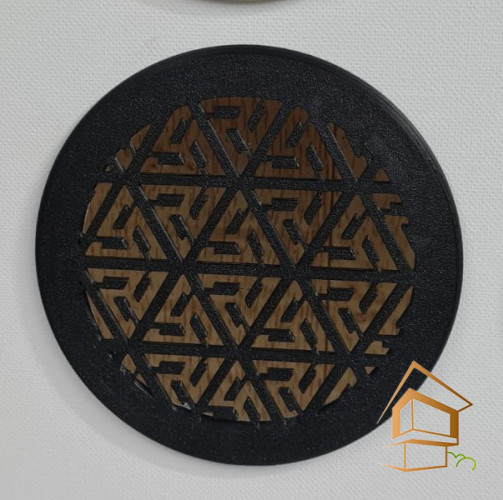 Магнитная вент. решетка с кольцом, d 100 мм, чёрная (рисунок в ассортименте)