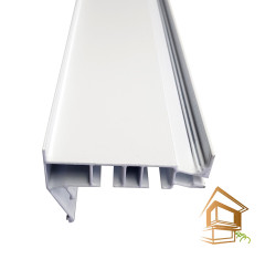 Профиль натяжного потолка карнизный с перегибом ПК 15 белый двухрядный - 2.8 метра