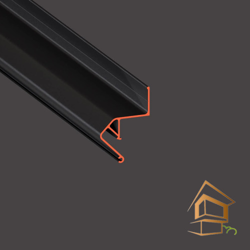 Профиль для натяжных потолков Flexy FLY 01 парящий, без вставки, черный матовый, 2 м