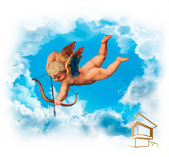 Натяжной потолок с фотопечатью Фрески, ангелы 035