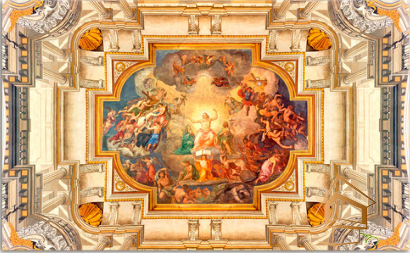 Натяжной потолок с фотопечатью Фрески, своды 012 -  -