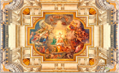 Натяжной потолок с фотопечатью Фрески, своды 012