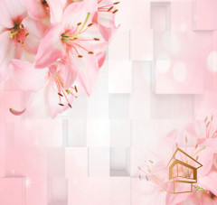 Натяжной потолок с фотопечатью Цветы 243