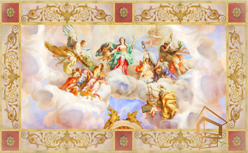 Натяжной потолок с фотопечатью Фрески, своды 013 -  -