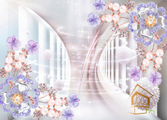 Натяжной потолок с фотопечатью Абстракция 124