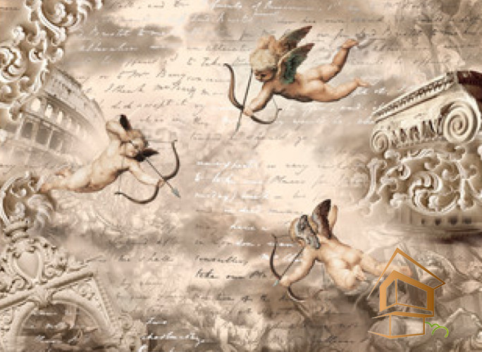 Натяжной потолок с фотопечатью Фрески, ангелы 038 -  - 