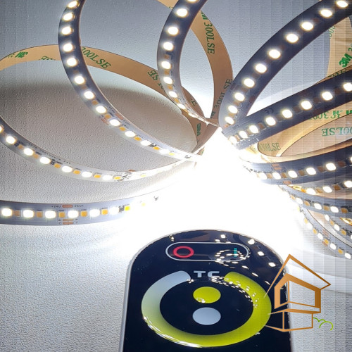 Светодиодная лента 24 V, 3000 К+6000 К "MIX", (24 Вт), 256 диодов на метр (5 м) "VG"