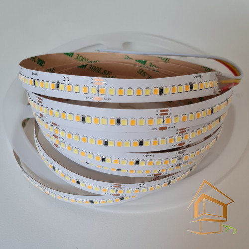 Светодиодная лента 24 V, 3000 К+6000 К "MIX", (24 Вт), 256 диодов на метр (5 м) "VG"