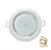 Светильник светодиодный потолочный для натяжных и подвесных потолков, GX53 белый  + кольцо, Ecola