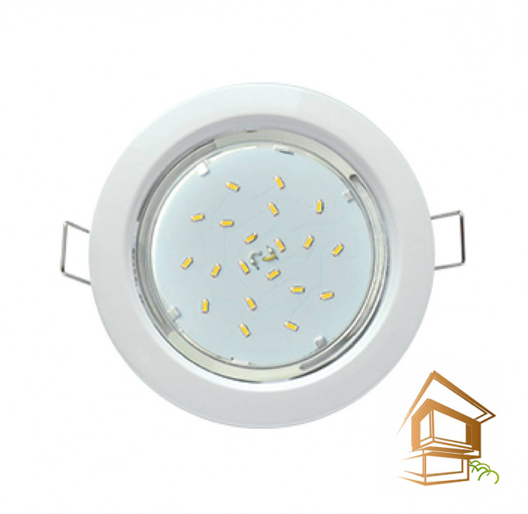 Светильник светодиодный потолочный для натяжных и подвесных потолков, GX53 белый  + кольцо, Ecola