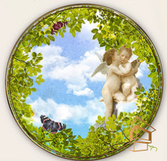 Натяжной потолок с фотопечатью Фрески, ангелы 039