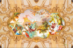 Натяжной потолок с фотопечатью Фрески, своды 016