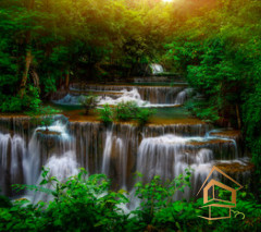 Натяжной потолок с фотопечатью Стены 018