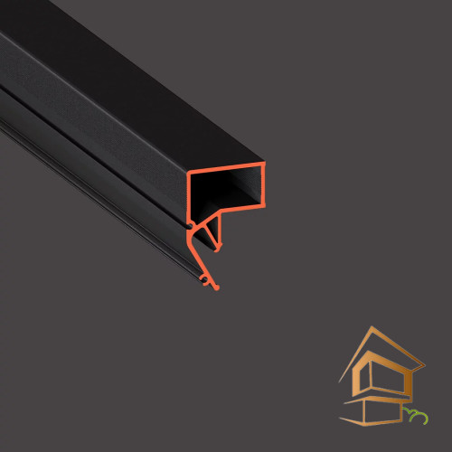 Профиль для натяжных потолков Flexy конструкционный FLY 03, парящий под светорассеиватель, черный матовый 2 м