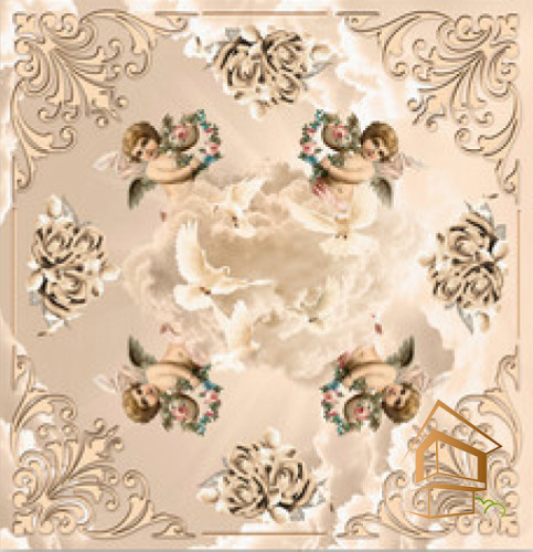 Натяжной потолок с фотопечатью Фрески, ангелы 041 - -