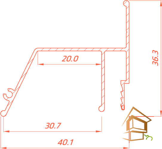 Профиль для натяжных потолков Flexy KONTUR 01, контурный, не крашенный, 2 м