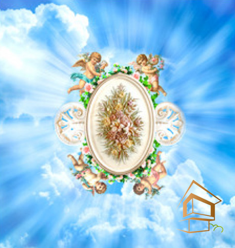 Натяжной потолок с фотопечатью Фрески, ангелы 005 - -