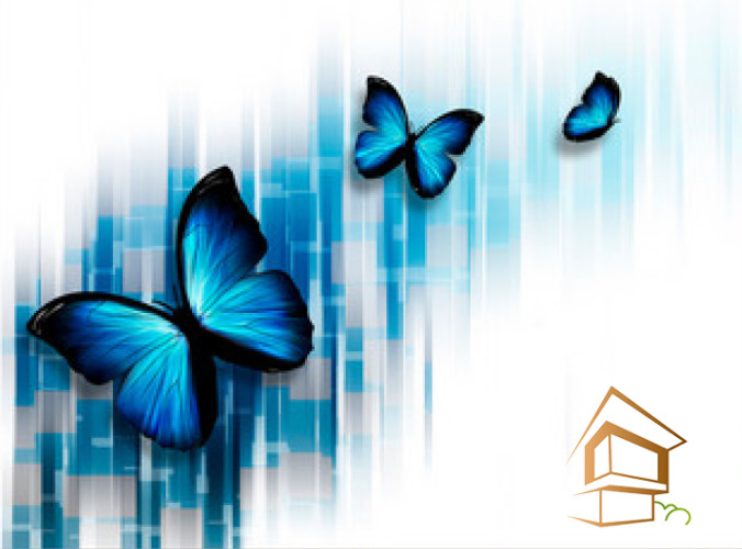 Натяжной потолок с фотопечатью Бабочки 027 - -