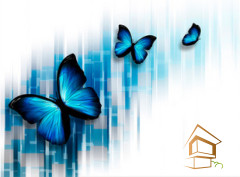 Натяжной потолок с фотопечатью Бабочки 027