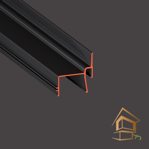 Профиль для натяжных потолков Flexy KONTUR 03, контурный с теневым зазором, черный матовый, 2 м