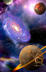 Натяжной потолок с фотопечатью Космос 057