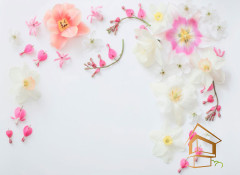 Натяжной потолок с фотопечатью Цветы 253