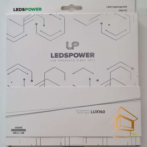 Светодиодная лента 24 V, нейтральная 4000 К, (18 Вт), LUX 160, 192 диодов на метр, (5 м) "LP"