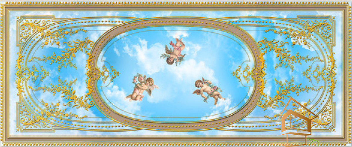 Натяжной потолок с фотопечатью Фрески, ангелы 009 -  - 