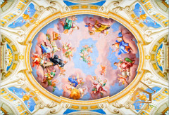 Натяжной потолок с фотопечатью Фрески, своды 023