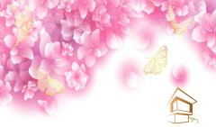 Натяжной потолок с фотопечатью Цветы 154