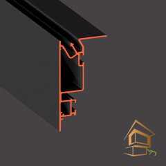 Профиль для натяжных потолков Flexy IZI UNI 01, для ниш, черный муар 2 м (система IZI, замок не входит в комплект)